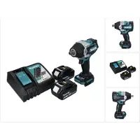 Makita DTW 701 RT accu slagmoersleutel 18 V 700 Nm 1/2" XPT Borstelloos + 2x oplaadbare accu 5.0 Ah + lader