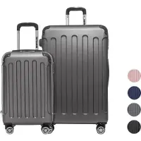 TRVLMORE 2 Delige Kofferset - 38L Handbagage + 110L Ruimbagage - Donkergrijs