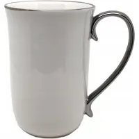 Queen Isabell Elegante Porseleinen Mok Wit met Zilveren Accent - 400 ml
