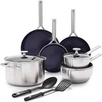Blue Diamond Triple Steel Pannenset 11-delig - Keramisch RVS