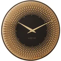 Nextime 8186CO, Wandklok, Cirkel, Zwart, Bruin, Glas, Volwassenen