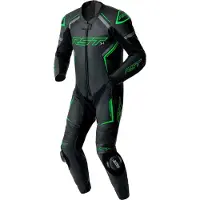 Rst S1 D3O, leren pak 1st. geperforeerd ,Zwart/Neon-Groen/Grijs ,XL