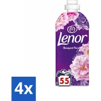 Lenor 4 x - Wasverzachter - Bloemenboeket - Fris & Zacht - 55 Wasbeurten - Wasverzachter - - Bloemenboeket - Frisse Geur - Bloemige Geur
