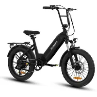 SmartAI 20x3.0 Inch Elektrische Fiets–48V 15Ah–Actieradius tot 110 km–Shimano 7 Versnellingen–Elektrische Stadsfiets–Zwart