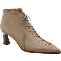 Hispanitas Dames Taupe leren laarsjes Paris (36), Leer, 3 tot 5 cm, Ritssluiting, Casual HI264960