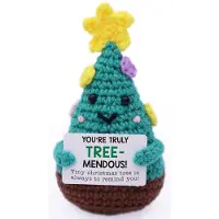 Noessa Positive Christmas Tree - kerstboom - Positieve Vriendjes - Gehaakt Knuffel - 12 cm