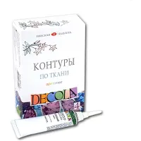 Decola Coloured Textile Outlines Set 18 ml. - 4 Pack