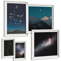 Coloray 5-Delige Schilderij Set - Ruimtelandschappen Met Sterrenbeelden En Melkwegen - 50 x 50 cm, 20 x 30 cm En 40 x 60 cm - Schilderijen Set - Wanddecoratie - Woonkamer