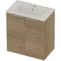 Basic Line Tiny 36 Badmeubel 60x36cm - 2 Deuren - Pure Oak - Badkamermeubels, Badmeubel Sets - 8718835822309