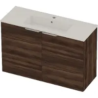 Basic Line Tiny 36 Badmeubel 100x36cm - 2 Deuren - Barista Oak - Badkamermeubels, Badmeubel Sets - 8718835822651