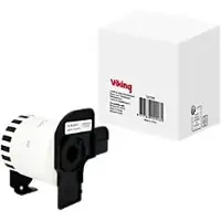 Viking Etiketteertape Compatibel Brother DK-22212 5BD22212T-WT Klevend Zwart op Wit 100 x 90 mm Thermisch