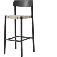 &tradition Betty TK15 Bar Chair barkruk 75 cm Zwartgelakte es-natuurkleurig linnen