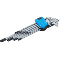 Bgs Hoeksleutelset extra lang T-profiel (voor Torx) met boring T10 - T50 9 stuks. (T-profiel)