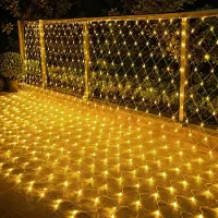Lapamax LED-lichtslinger, warmwit, 8 lichtmodi, kerstverlichting, IP44, decoratie voor binnen, kerst, feest, tuin, 2x2 meter