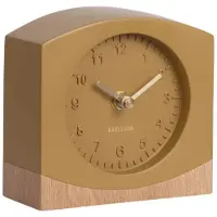 Karlsson Paris with Wood Tafelklok | 12x12.5x5.9cm | Dark khaki