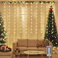 Salcar LED-sterrenlichtketting, kerstverlichting, LED-lichtgordijn, USB, 50 warmwitte LED-sterren