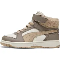 Puma Rebound Slam Mid Cosy sneakers, Grijs/Wit/Bruin, Maat 30