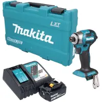 Makita DTD 173 RT1K accu-slagmoersleutel 18 V 180 Nm 1/4" borstelloos + 1x accu 5,0 Ah + oplader + koffer