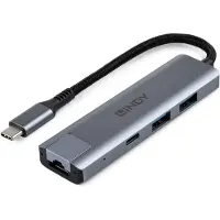 Lindy 43422 interface hub USB 3.2 Gen 2 (3.1 Gen 2) Type-C 10000 Mbit/s Grijs