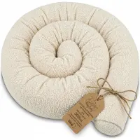 Totsy Baby Zijslaper kussen Lichaamskussen 300 cm Bouclé - Lang kussen bed rol slaapkussen nek rol Decoratie voor kinderkamer Oeko-Tex certificaat Crèmekleurig