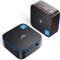 NiPoGi AK1Plus 4K Mini PC - Intel N5030 - tot 3,1 GHz - 8GB LPDDR4 256GB M.2 SSD - Windows 11 Pro Desktop Computer - 2× HDMI - WiFi 5