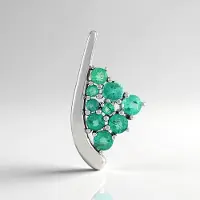 Cavill - Zilveren hanger 925 sterling met platina coating - Colombiaanse ronde smaragd 1,029 ct - elegante smaragd hanger dames