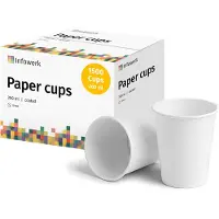 Infowerk NIEUW: Kartonnen bekers, 200 ml, onbedrukt, wegwerpbekers, 1500 stuks