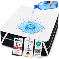 Komfortec Waterdichte Matrasbeschermer 160x200 cm- Matrasbeschermhoes - Ademende Matrashoes - Niet Krakende Matrasbeschermer - Incontinentiemateriaal - Wit