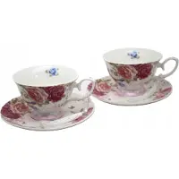 Queen Isabell Porseleinen Kopjes Set met Rozen - 220 ml - Luxe Cadeau