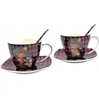 Queen Isabell Porseleinen Kopjes Set 2x 250ml - Elegant Paars Dames Design
