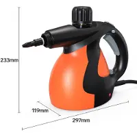Lubluelu Handstoomreiniger – 1100W – Draagbare Stoomreiniger met kinderslot – 250ml - Krachtig Stoomapparaat - Handstomer – Vlekkenreiniger Voor Keuken, Bank & Meubels - Oranje-zwart