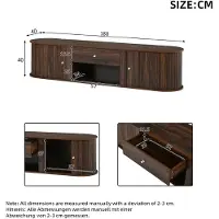 OKWISH TV-Meubel - Lowboard Met 2 Roldeuren En 1 Lade - Voor Woonkamer En Eetkamer - Walnootkleurig Hout - 180x40x40 cm