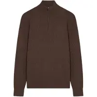 Ted Baker Kurnle T-steek Gebreide Trui Met Halve Rits, Bruin