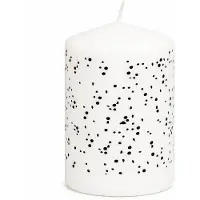 Housevitamin - Diner / Stompkaarsen - 10 cm - Wit met zwarte stippen