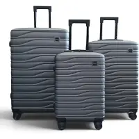 Infinity Leather Hardshell Grijze 8-wiel Bagagekoffer Tas Koffer Set - Vespera