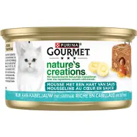 Gourmet natures creations hart van saus kabeljauw - 24x85 gr - Kattenvoer - Kattenbrokken