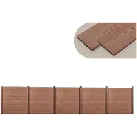 Neu.holz HKC Schuttingpaneel met 6 palen 183x879 cm bruin