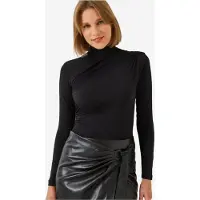 Bianco Getailleerde colblouse met ruchesdetail