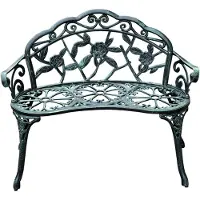 Outsunny tuinstoel, parkbank, zitbank, tuinstoel, tuinmeubilair, 2-persoons, metaal