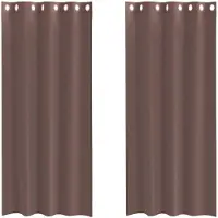 vidaXL Gordijnen voile met doorvoertules 2 st 140x225 cm bruin