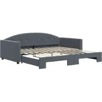 vidaXL Slaapbank met onderschuifbed 100x200 cm fluweel donkergrijs