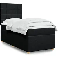 vidaXL Boxspring met matras stof zwart 90x190 cm