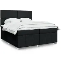vidaXL Boxspring met matras stof zwart 200x200 cm