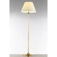 Jupiter Vloerlamp CLASSIC, klassiek design, 1 lamp, E27 fitting, goud, glanzende afwerking, witte stoffen kap, stalen voet, metalen constructie