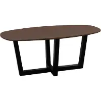 QUVIO Eettafel Sofia - Deens ovaal - 180x90 cm - W-poot - FSC gecertificeerd mangohout - Bruin