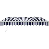 Outsunny luifel - met handslinger - polyester - blauw
