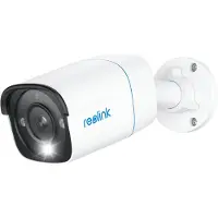 Reolink P330, IP-beveiligingscamera, geschikt voor binnen- en buitengebruik, met kabel, compatibel met Google Assistant, voor montage aan de muur, wit