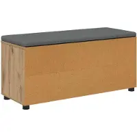 vidaXL Schoenbank met kussen Artisanaal eiken 100 x 38 x 46 cm