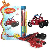 Spaghetteez Clics Constructiespeelgoed, Spaghetti-autootjes, Wobbelende roadsters, flexibele bouwstokjes, 46-delig