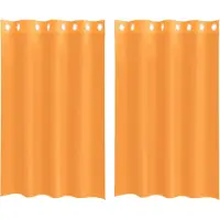 vidaXL Gordijnen Voile met doorvoertules 2 st 140x175 cm oranje